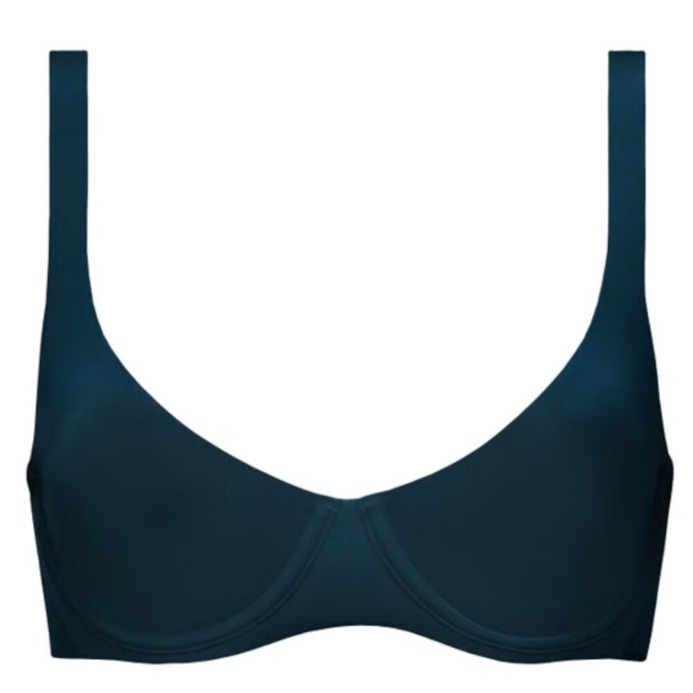 CUUP The Scoop Micro Bra Ocean Navy Blue 38E 38DD 38 E DD unlined underwire